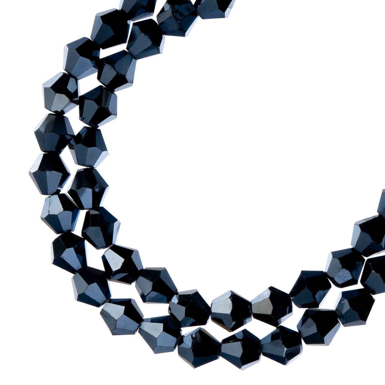 Crystal Lane DIY 2-Strand 7in Opaque Luster Finish Glass Bicone Bead Strands